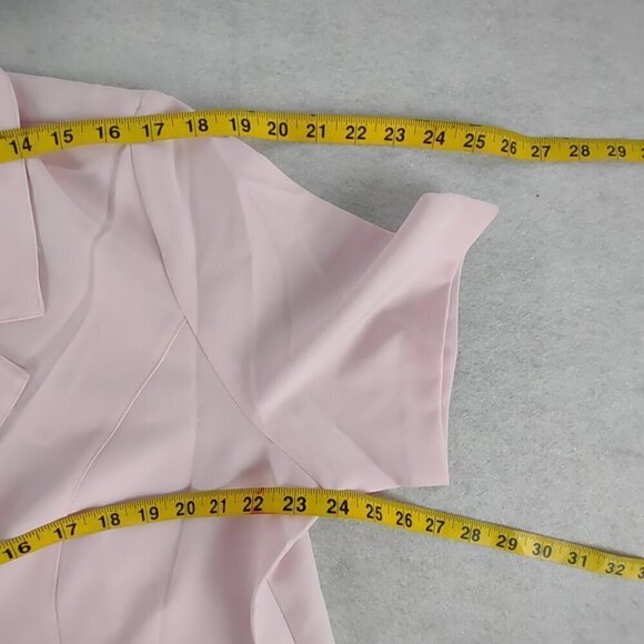 Fashion Bug Women's Pink One Button Short Sleeve, Blouse Shirt Plus Size 16W - Picture 8 of 12